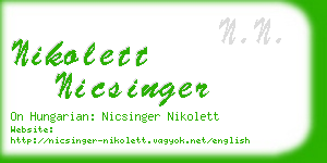 nikolett nicsinger business card